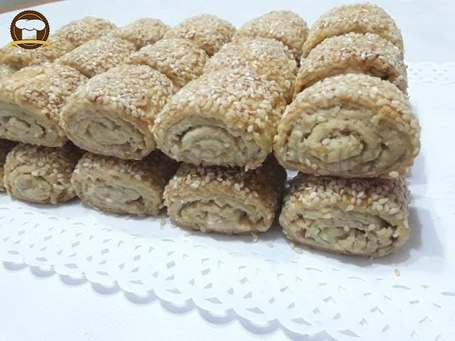 Tahinli Cevizli Rulo Kurabiye