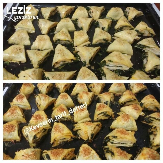 Çıtır Çıtır Ispanaklı Kaşarlı Üçgen Börek