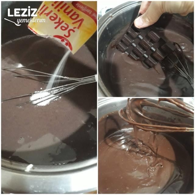 Bitter Çikolatalı Pasta Kreması (Yumurtasız) Leziz Yemeklerim