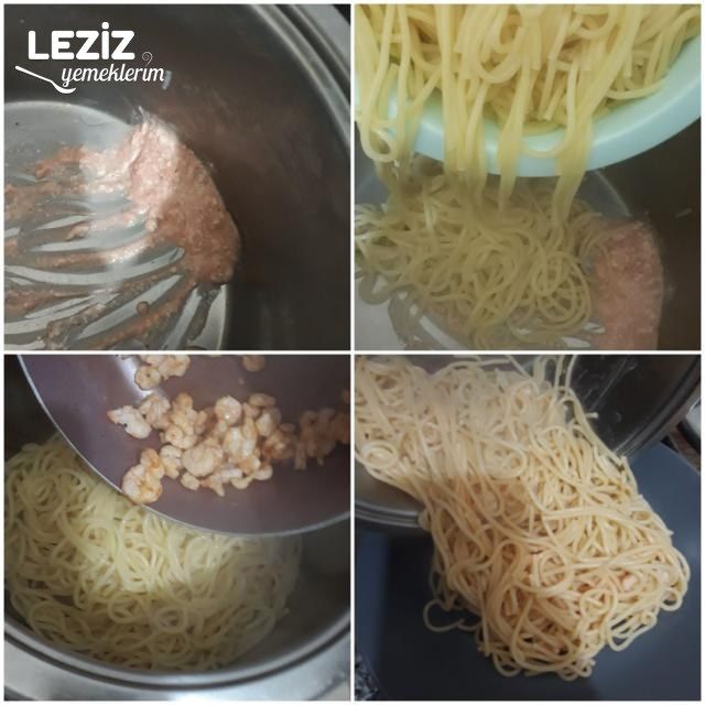 Enfes Soslu Karidesli Makarna