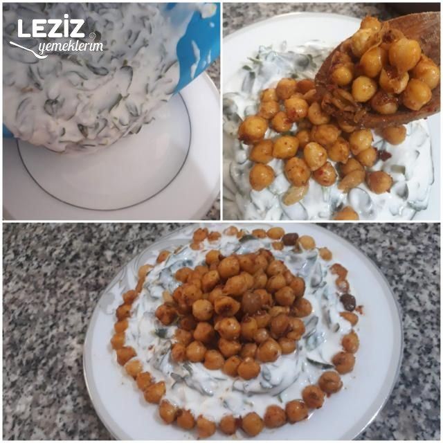 Yoğurtlu Semizotu Yatağında Nohut Kavurma