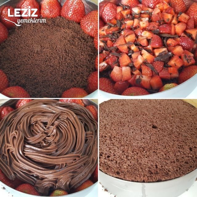 Bol Çikolatalı Kremalı Ve Çilekli Pasta ( Şekli Şahane)
