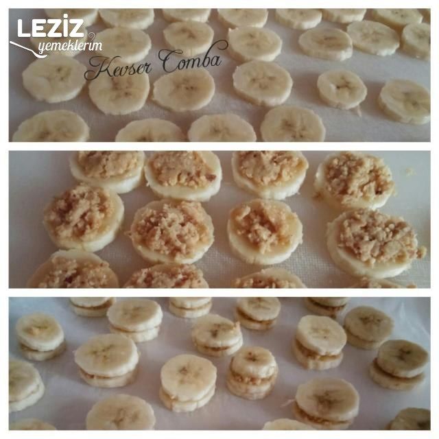 Üç Malzemeli Muzlu Çikolatalı Sandviç