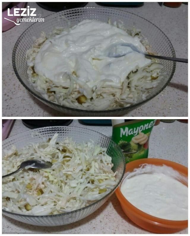 Beyaz Lahanalı Tavuklu Salata
