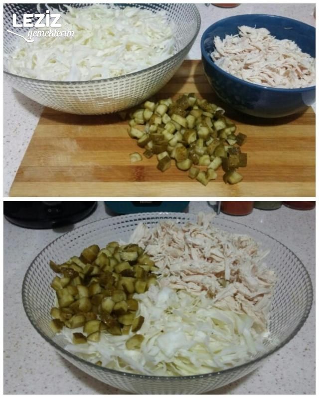 Beyaz Lahanalı Tavuklu Salata