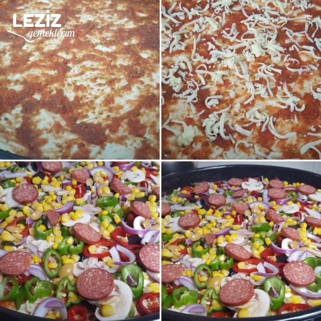 En Bol Malzemeli Tepsi Pizzası (Şahane)