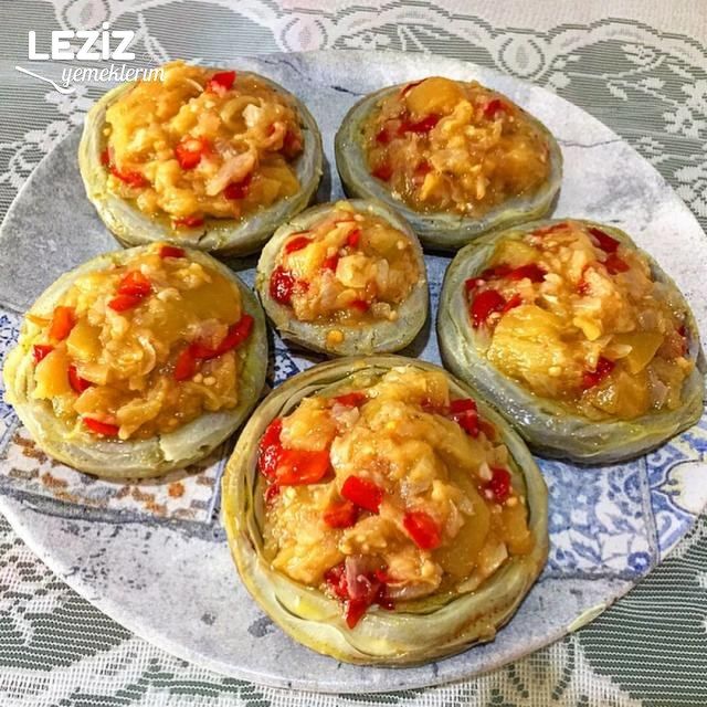 Enginar Çanağında Patlıcan Közlemesi