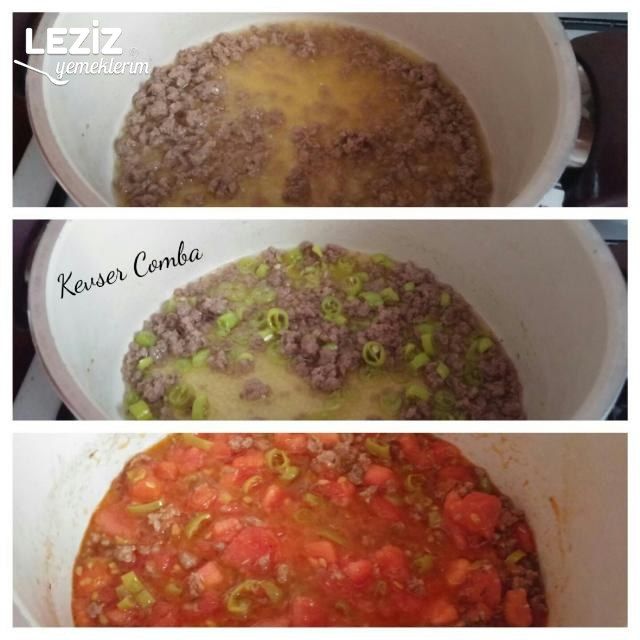 Kıymalı Domatesli Erişte Tarifi