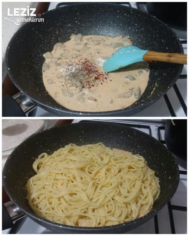 Nefis Kremalı Mantarlı Makarna Tarifi