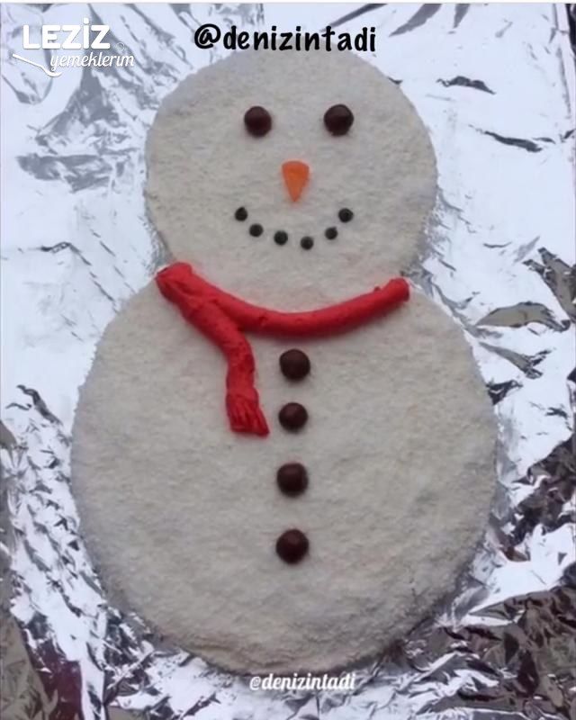 Bal Kabaklı Kardan Adam Pastası