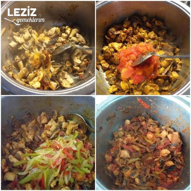 Patates Püresi Eşliğinde Mantarlı Tavuk Sote