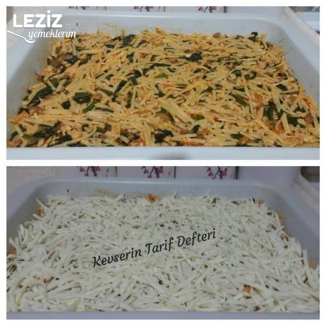 Fırında Erişteli Kaşarlı Ispanak (Börek Tadında)