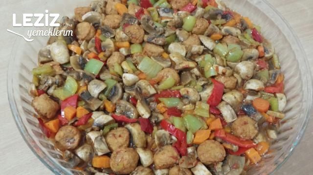 Fırında Patates Püreli Sebzeli Mantar