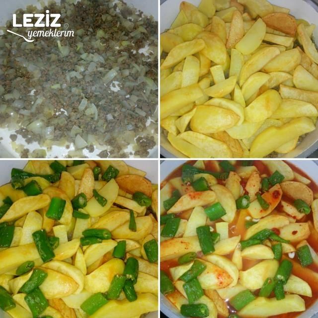 Kıymalı Patates Oturtması (Kızartarak)
