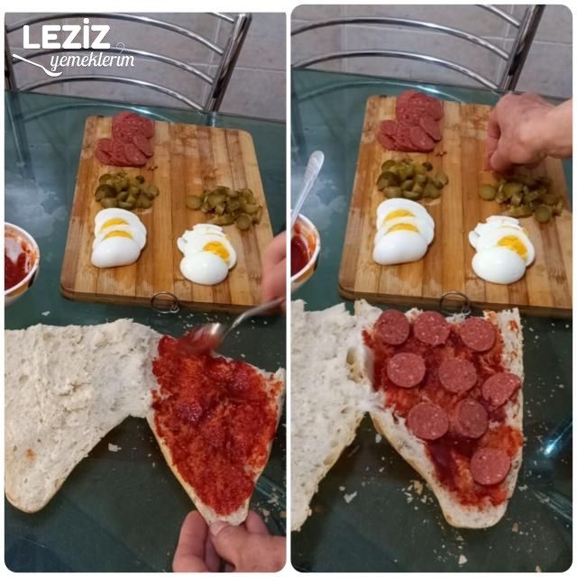 Yumurtalı Sucuklu Bol Malzemeli Tost