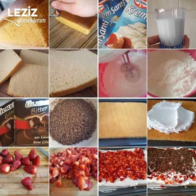 Nefis Pratik Çilekli Yaz Pastası (Aşama Aşama)