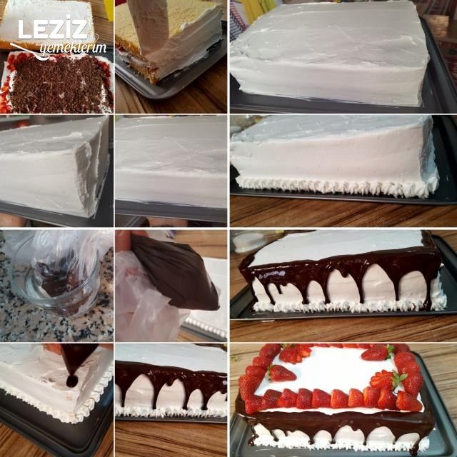 Nefis Pratik Çilekli Yaz Pastası (Aşama Aşama)