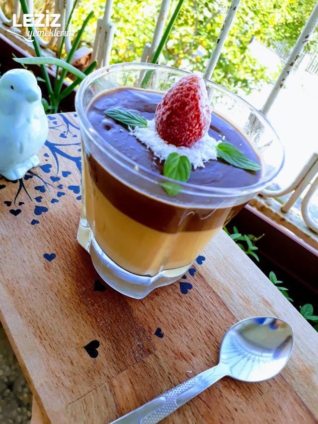 Karamelli Çikolatalı Puding (2 Lezzet Bir Arada)