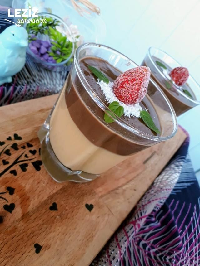 Karamelli Çikolatalı Puding (2 Lezzet Bir Arada)