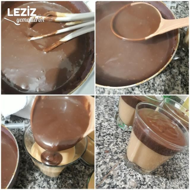 Karamelli Çikolatalı Puding (2 Lezzet Bir Arada)