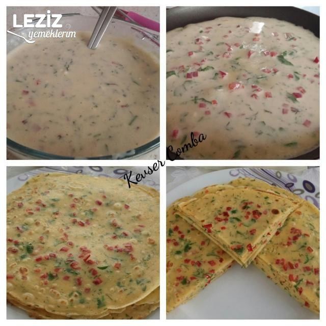 Sebzeli Peynirli Krep Tarifi