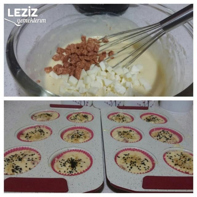 Sucuklu Peynirli Pofuduk Muffinler