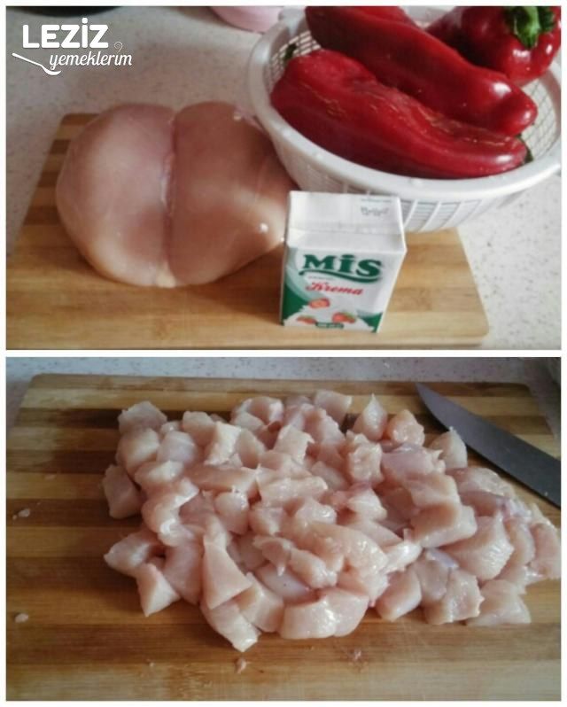 Kırmızı Biber Çanağında Kremalı Tavuk Tarifi