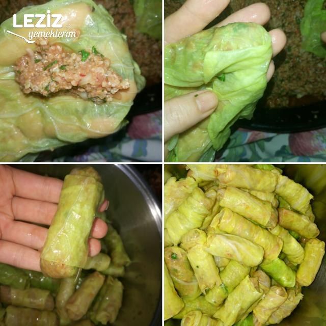 Kıymalı Lahana Sarması ( Lokum Gibi) Aşama Aşama