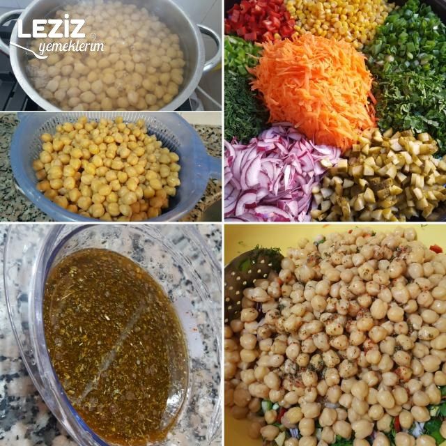 Bereketli Bol Malzemeli Nohut Salatası (Gün Salatası)