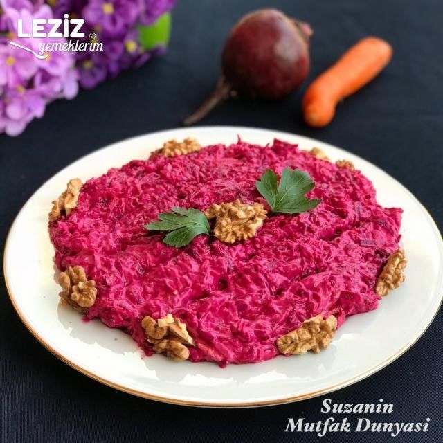 Yoğurtlu Havuçlu Cevizli Pancar Salatası Tarifi