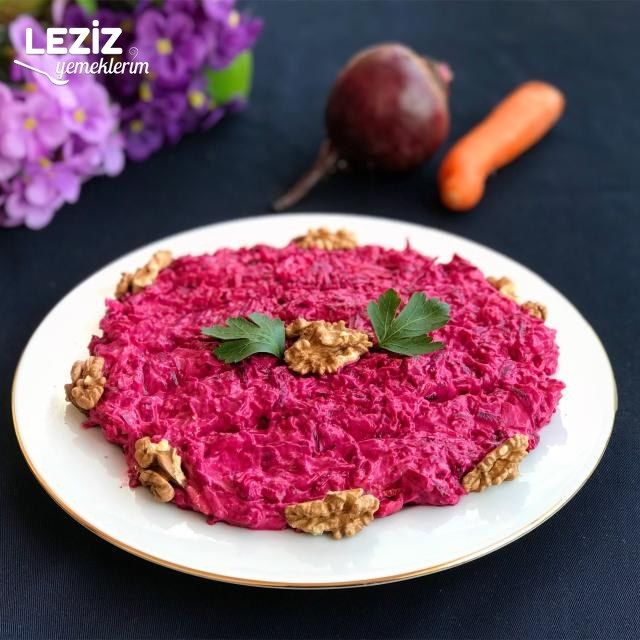 Yoğurtlu Havuçlu Cevizli Pancar Salatası Tarifi