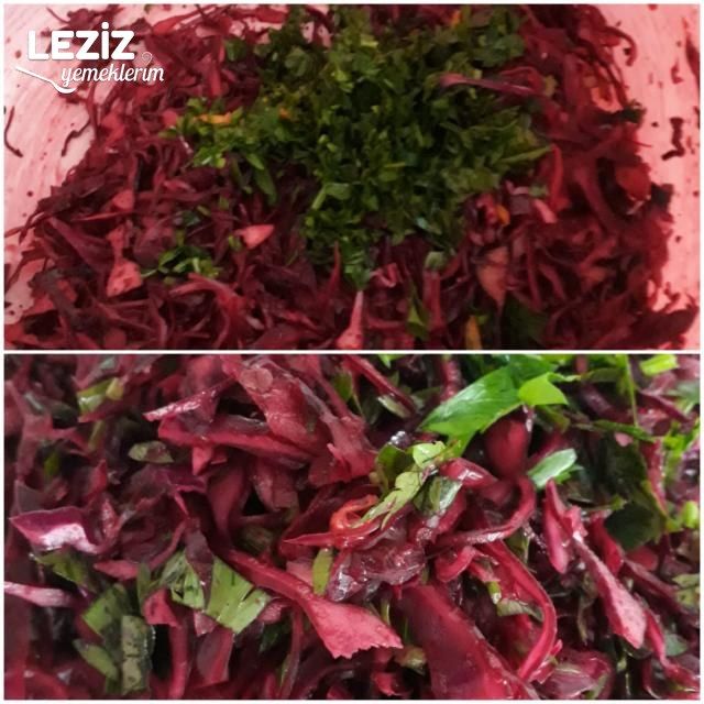 Turşu Tadında Mor Lahana Salatası