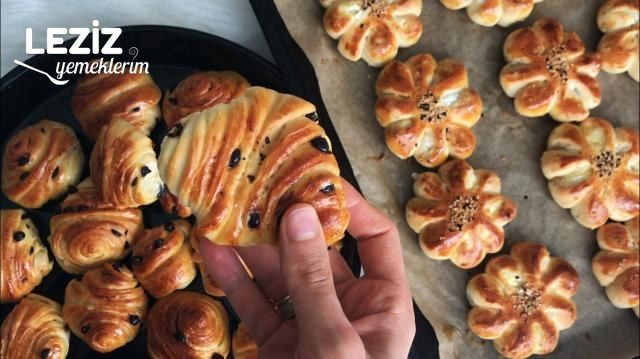 Tek Hamurdan Hem Peynirli Hemde Damla Çikolatalı Poğaça Videolu