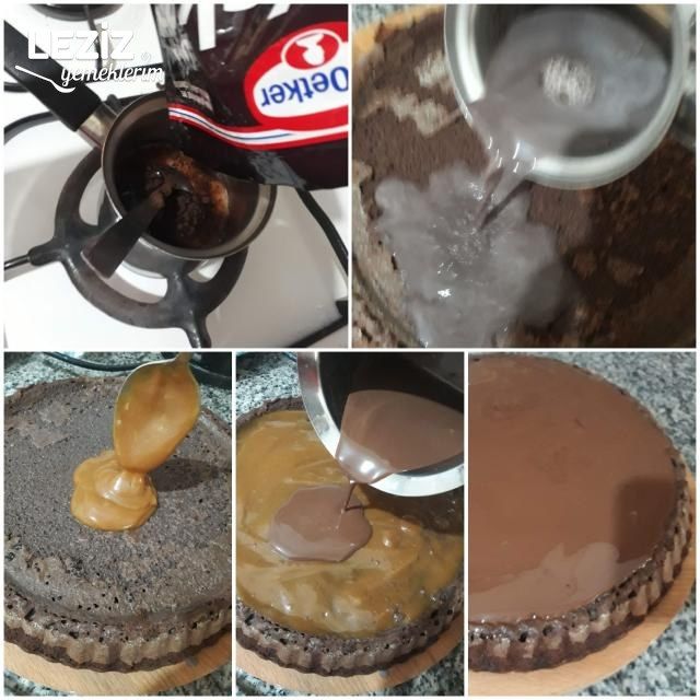 Caramio Tadında Çikolatalı Karamelli Pasta