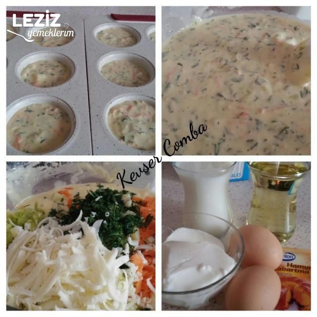 Kaşarlı Sebzeli Yumuşacık Tuzlu Keklerim (Muffin Kalıbında)