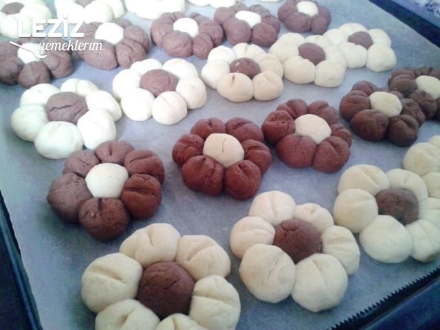 İki Renkli Papatya Kurabiye