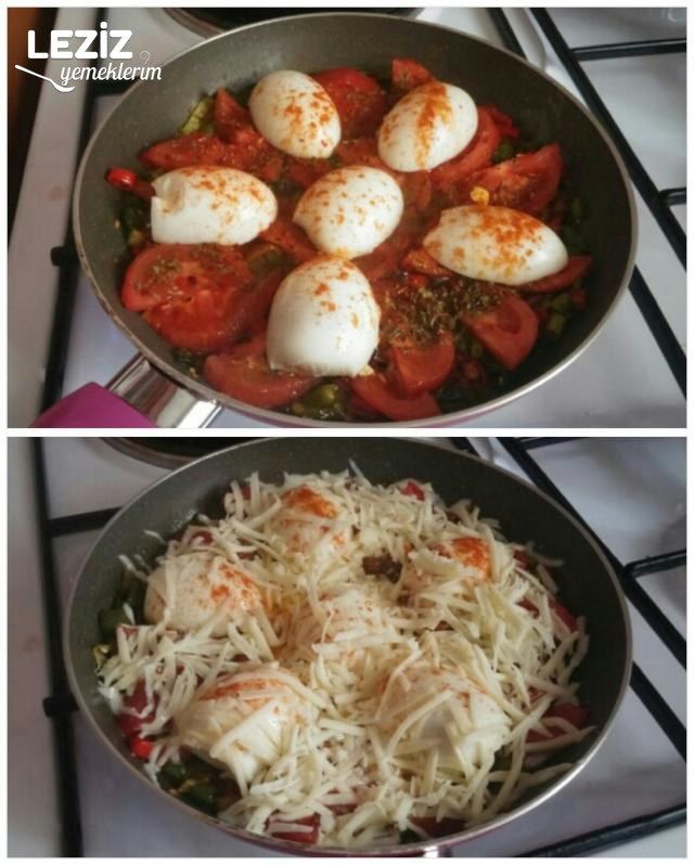 Enfes Kaşarlı Sebzeli Yumurta Tarifi