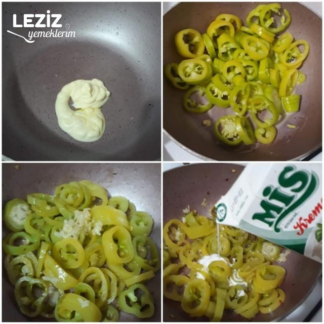 Biberli Bol Baharatlı Kremalı Makarna