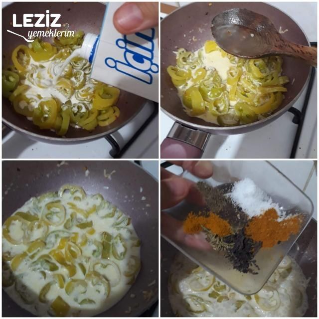 Biberli Bol Baharatlı Kremalı Makarna