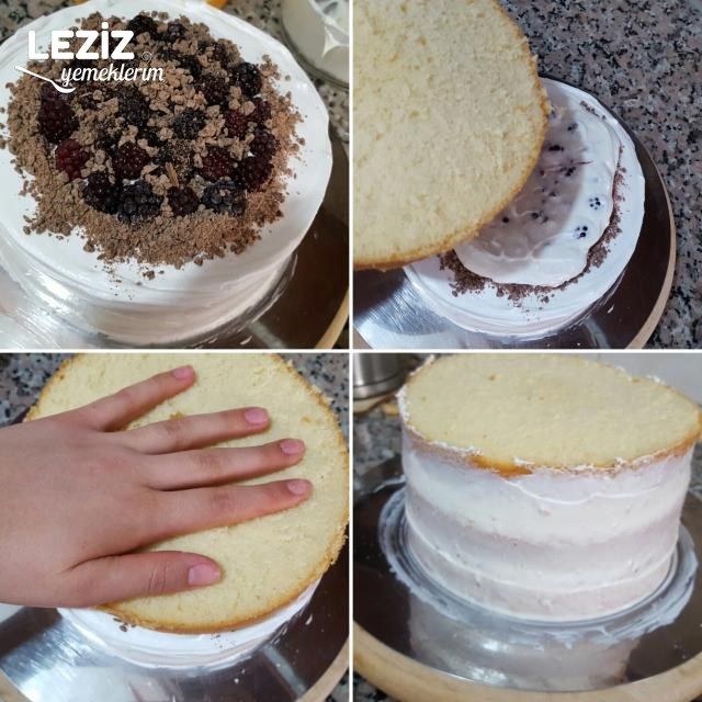 Çikolatalı Böğürtlenli Pasta (Aşama Aşama)