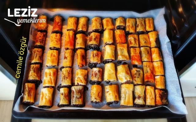Baklavalık Yufkadan Çıtır Çikolatalı Rulolar