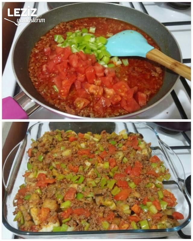 Fırında Patlıcanlı Patatesli Oturtma (Kızartmadan)