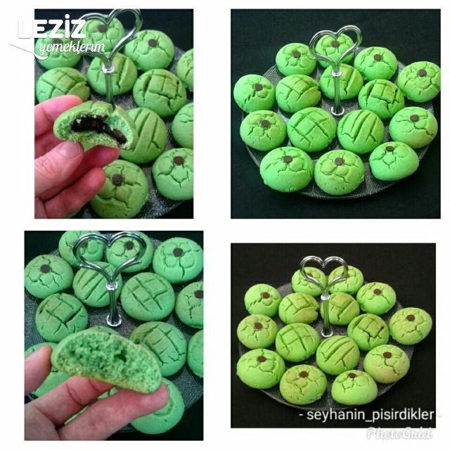 İçi Çikolatalı Yeşil Kurabiye