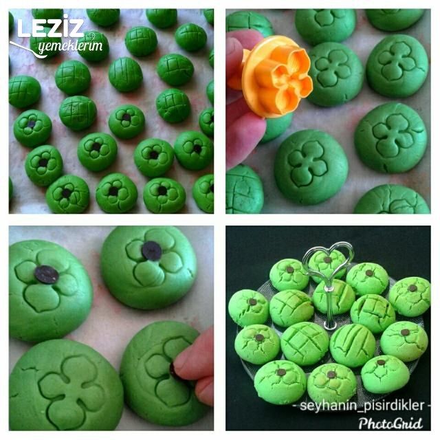 İçi Çikolatalı Yeşil Kurabiye