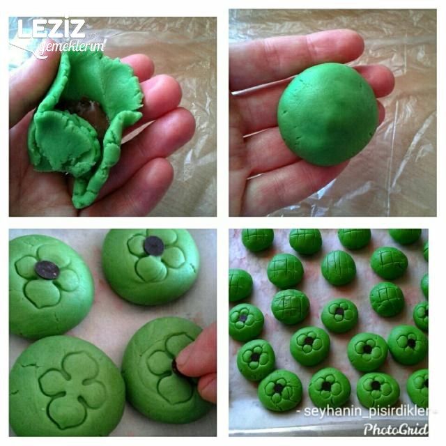 İçi Çikolatalı Yeşil Kurabiye