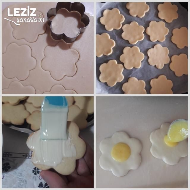 Çiçek Şeklinde Yumurta Kurabiyeler