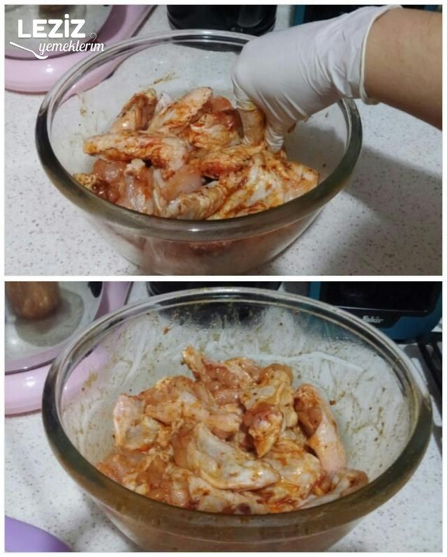 Fırında Ballı Tavuk Kanat Patates