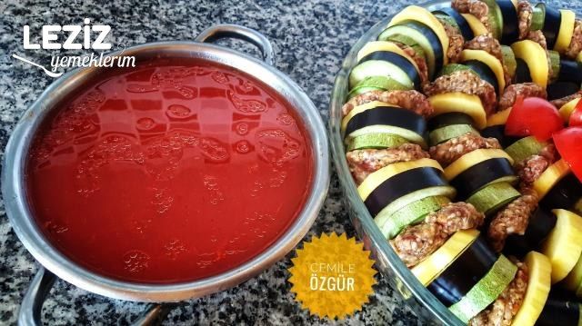 Fırında Kabaklı Patlıcanlı Köfte