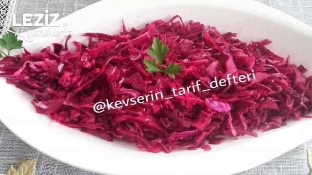 Üç Malzemeli Mor Lahana Salatası (1 Günde Hazır)