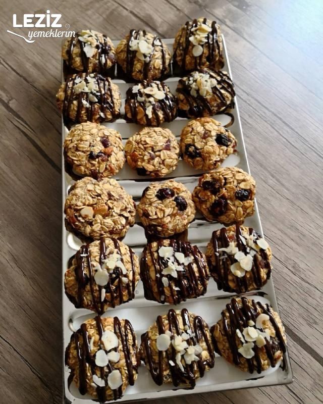 Muzlu Yulaf Ezmeli Diyet Kurabiye